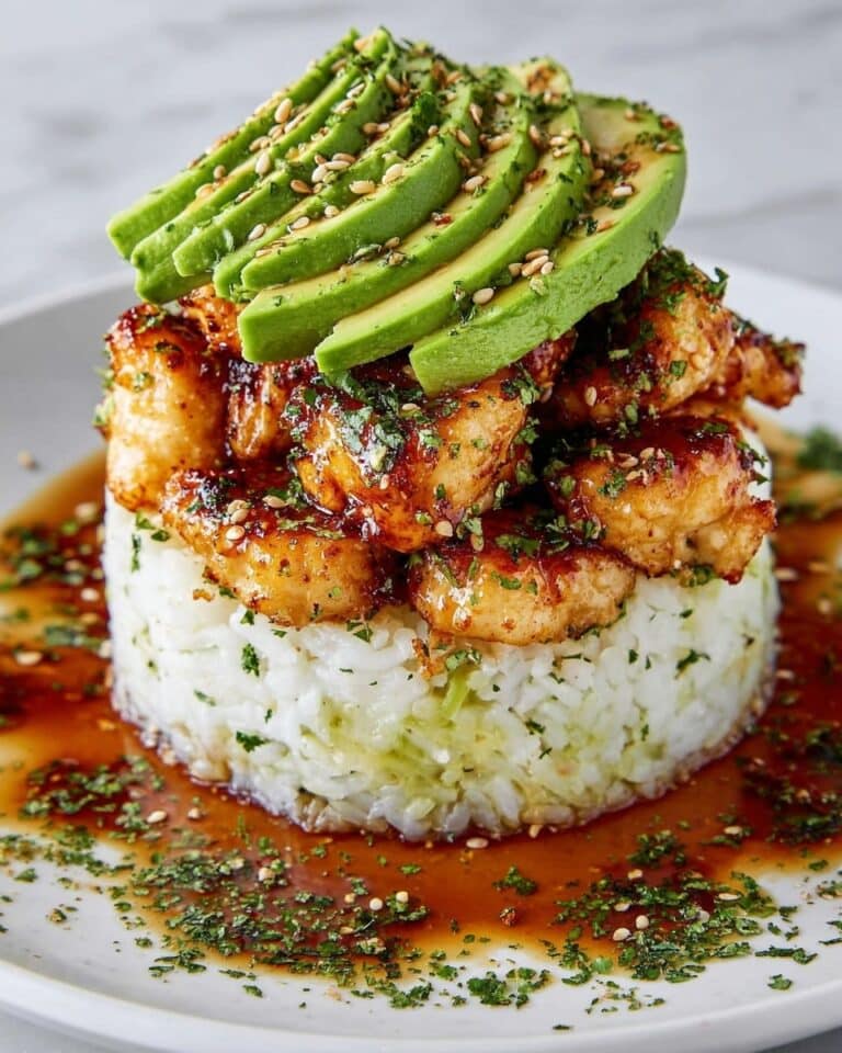 Honey Lime Chicken & Avocado Rice Stack Recipe
