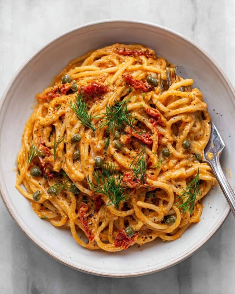 Creamy Sun-Dried Tomato Pasta with Capers and Dill Recipe