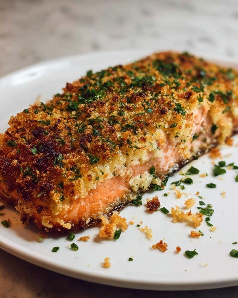 Crispy Parmesan Crusted Baked Salmon Recipe