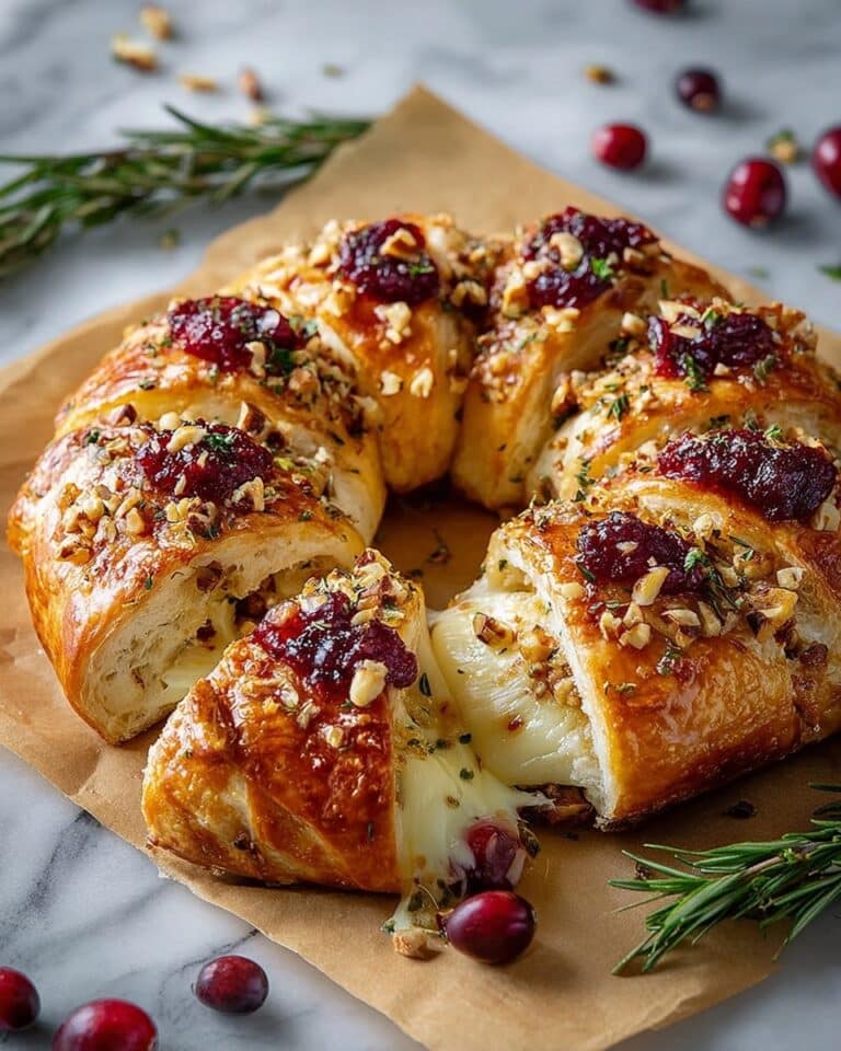Brie Cheese and Cranberry Christmas Wreath Recipe