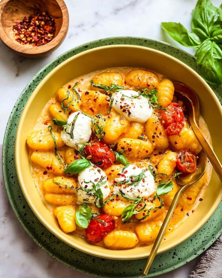 30 Minute Creamy Tomato Gnocchi with Burrata Recipe