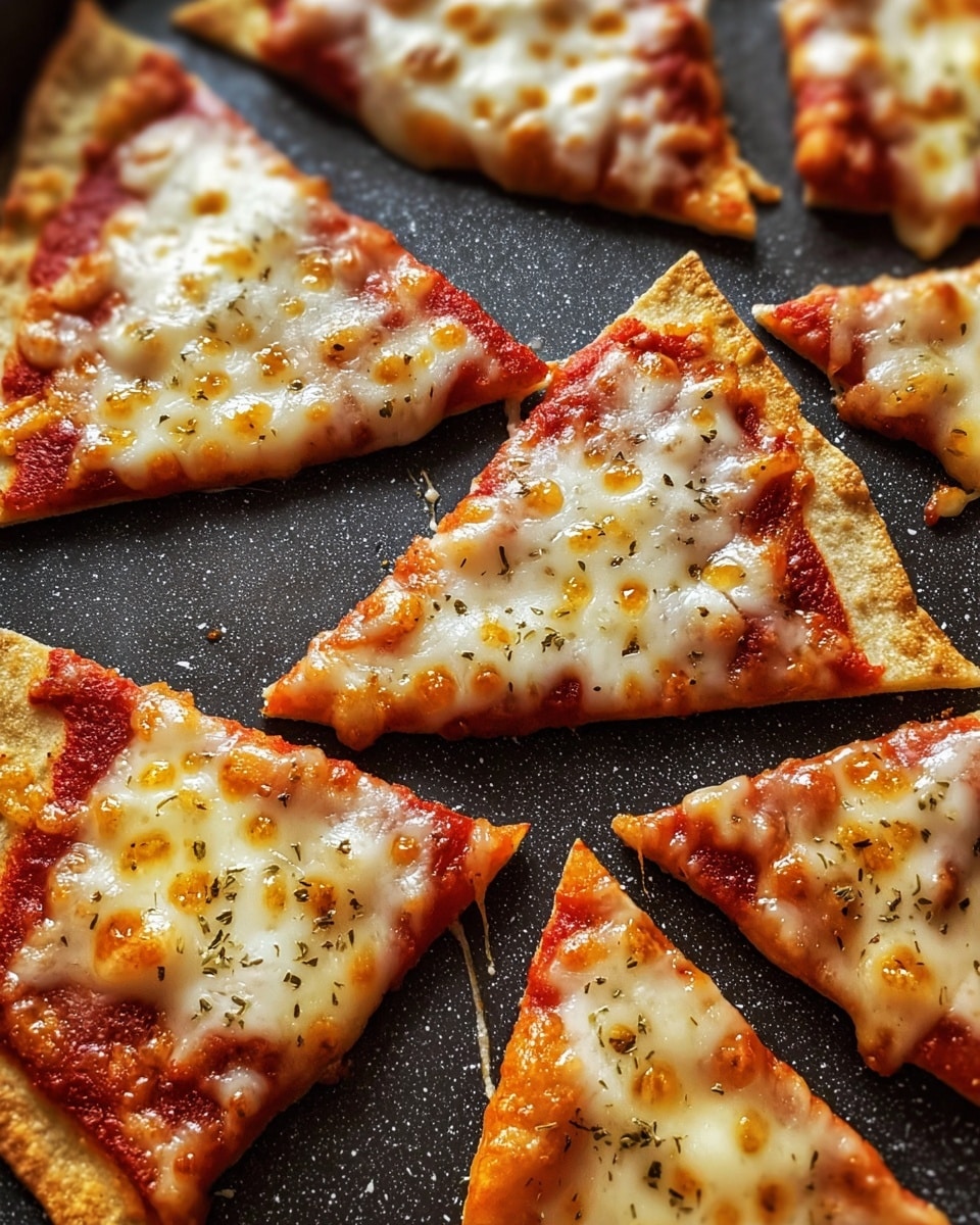 The image shows several slices of a thin crust cheese pizza on a dark baking tray. Each slice has one layer of golden-brown melted cheese with some small browned bubbles on top, scattered with black pepper and herbs. Below the cheese, there is a red tomato sauce layer visible around the edges. The pizza crust looks light brown, thin, and slightly crispy. The slices are arranged randomly, overlapping a little on a white marbled surface visible at the edges. Photo taken with an iphone --ar 4:5 --v 7