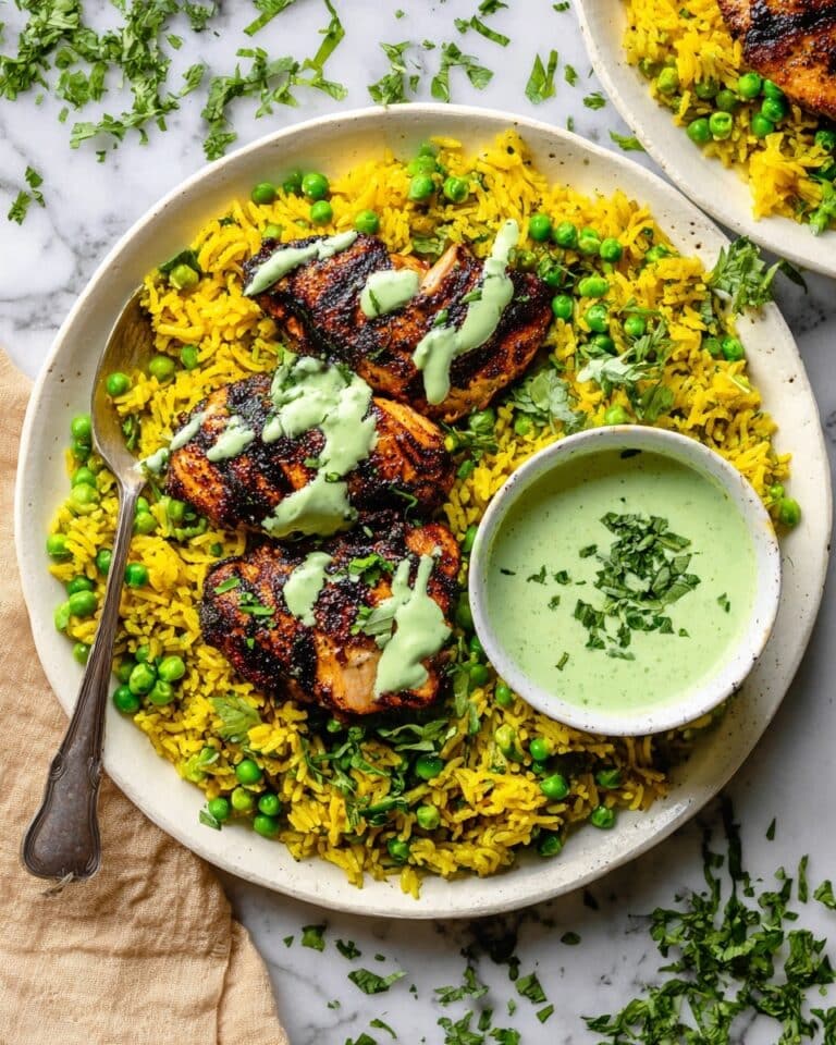 Peruvian Chicken and Rice with Green Sauce Recipe