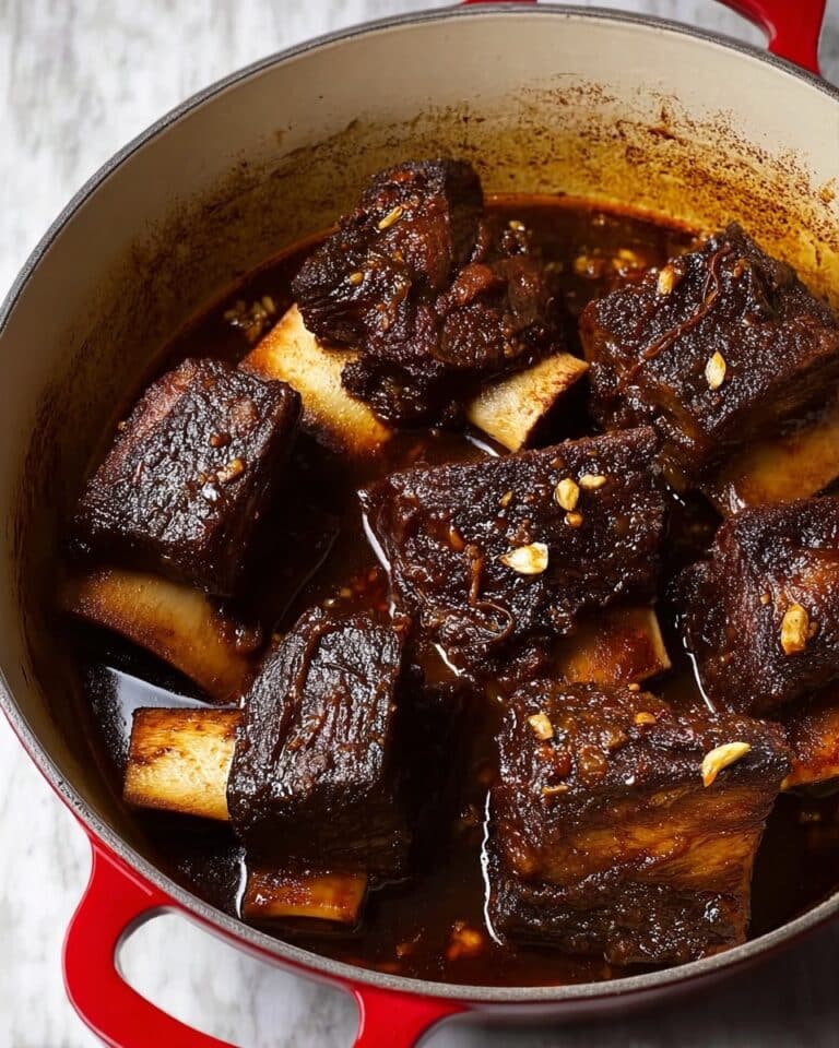 Simple Balsamic Bourbon Short Ribs with Horseradish Cream Recipe