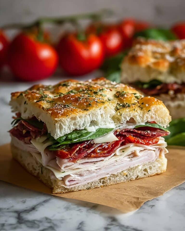 Italian Turkey Focaccia Sandwiches Recipe