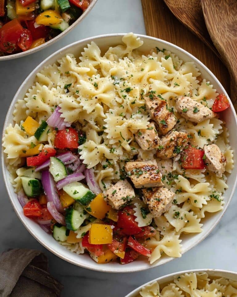 Chicken Pasta Salad with Lemon Parmesan Dressing Recipe