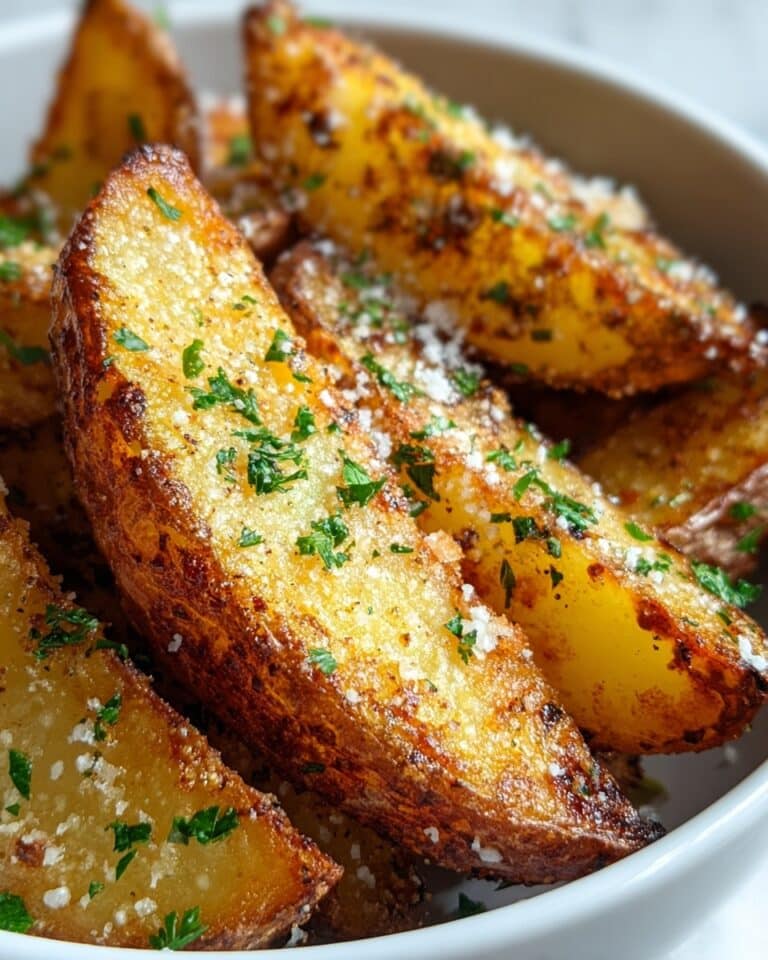 Baked Garlic Parmesan Potato Wedges Recipe