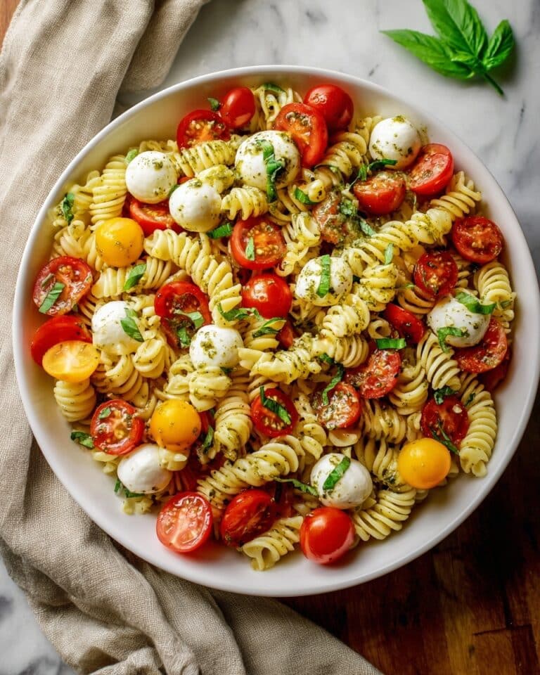 Creamy Caprese Pasta Salad Recipe